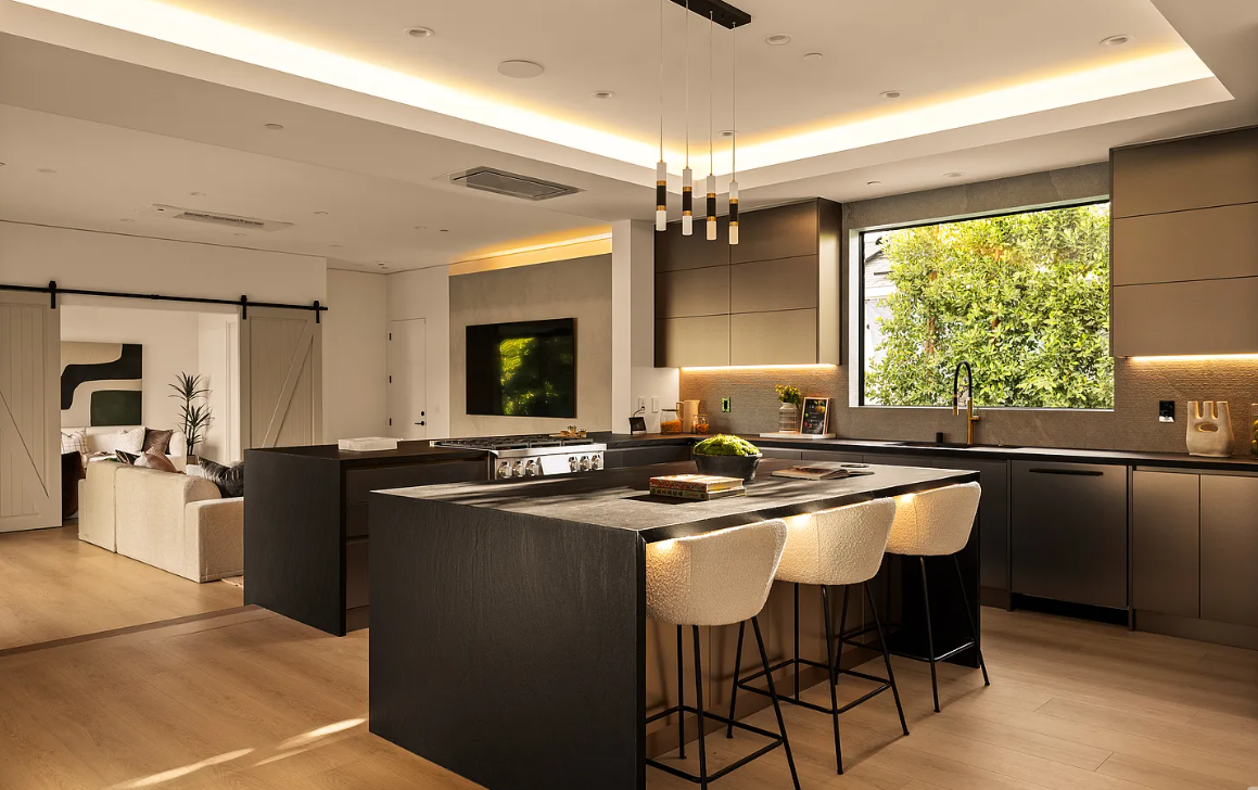 Los Angeles Dark Modern Kitchen custom cabinetry detail 3